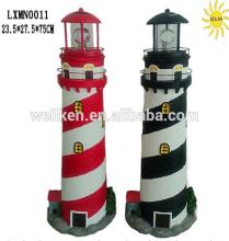 fiber resin solar lights,polyresin garden lighthouse