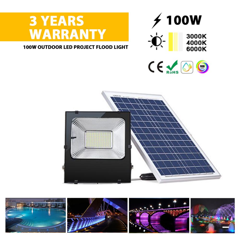 100W LED ضوء الفيضانات الشمسية