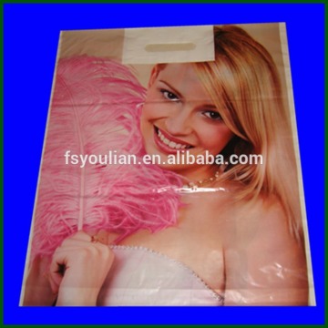 Disposable Die Cut Plastic HDPE Bag with Hand Patch