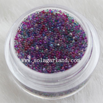 Transparent Mini Glitter Glass Seed Beads Stickers for Nail Art