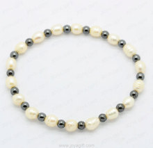 diamond ring hematite strech bracelet