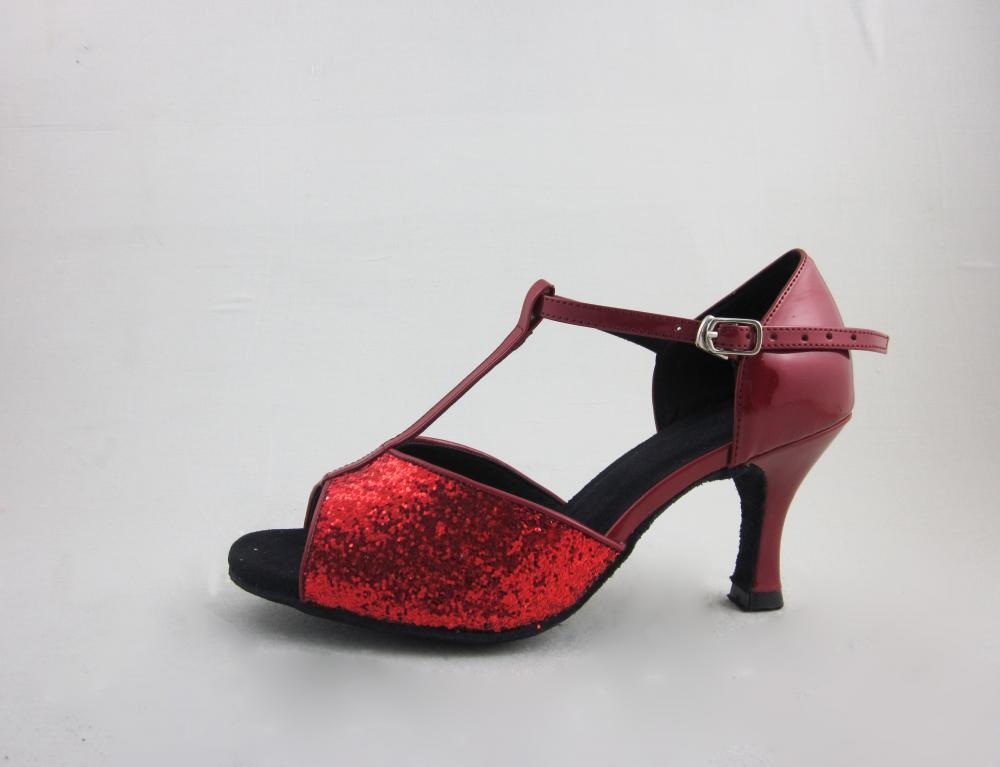 Red Leather Salsa Dance Shoes