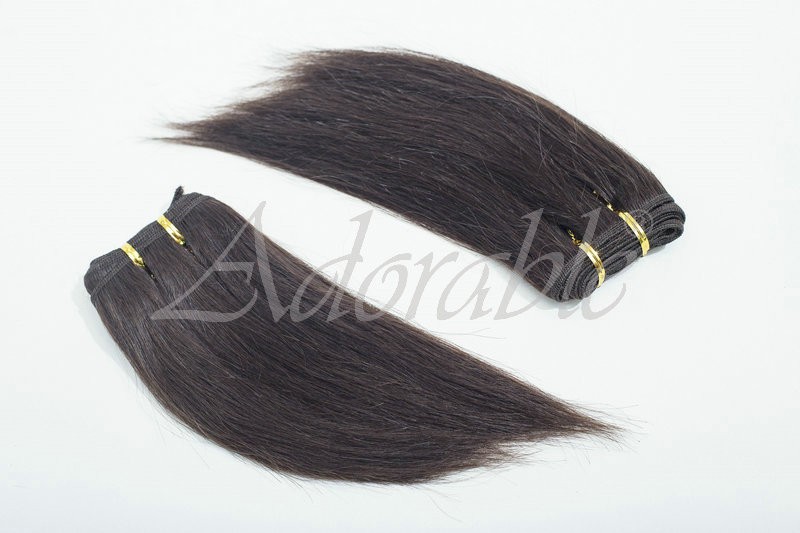 Adorable wholesale xuchang factory price natural color brazilian hair weft,suit package 2pcs/lot indian short straight real hair