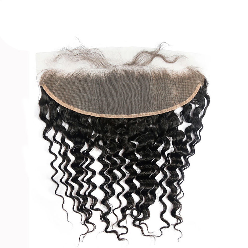 Wholesale Brazilian Virgin Hair Bleached Knots 13X4 Deep Wave Lace Frontal