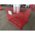 Foldable stackable wire mesh storage container