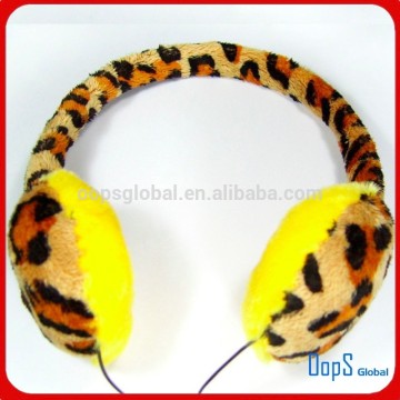 leopard earmuff headphone, warm earmuff,winter earmuff kids winter earmuffs