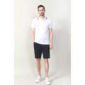 MEN'S WHITE COLOR RIB COLLAR SOLID POLO