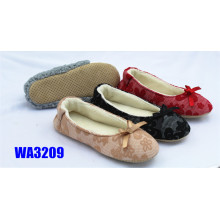 Women's Bowknot Lace Dance Shoes Dotted Suede Sole