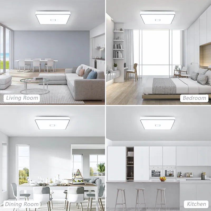 Sleek Square LED Ceiling Light for Modern Bedroom Decor
