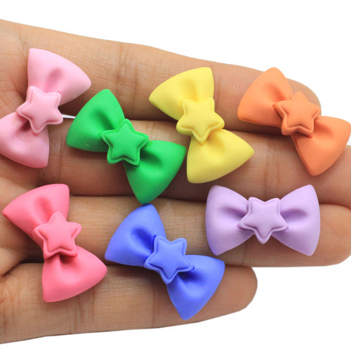 Kawaii Star Bowknot Flat Back Resin Cabochons Embellishments For Scrapbooking Decoration Crafts DIY Hair Accessories