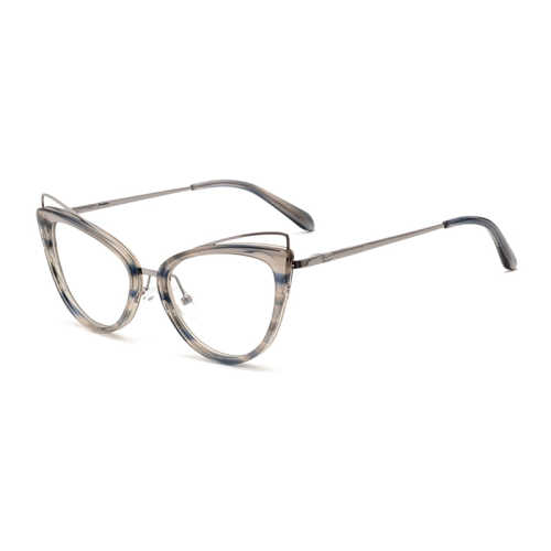Ładny kształt kota oka octan połączone metalowe okulary dla kobiet