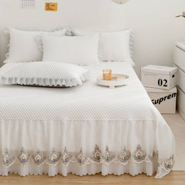 Set de cama con alfombra de encaje de hielo de nuevo estilo al por mayor