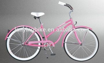 26 inch adult pink utility beach cruiser bike /bicycle