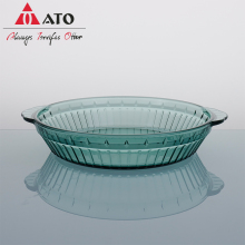 Round Bakeware Glass Dish Glass Plate with Handle