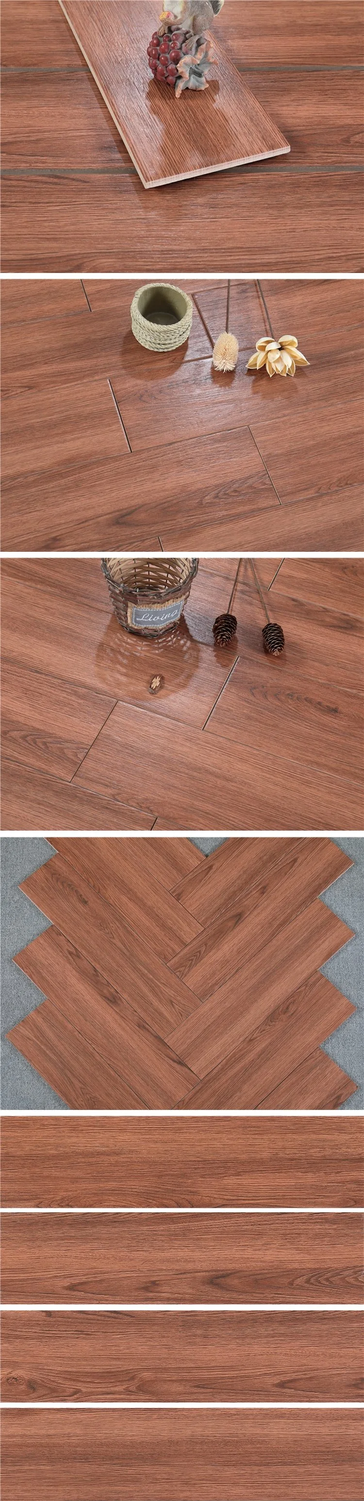 150X600 Brown Color Glazed Surface Wood Tile Effect Flooring