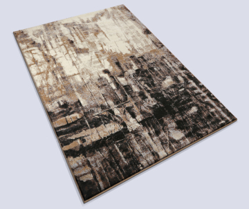 Microfiber tufted carpet with abstract design