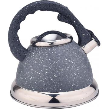 Hervidor de té de silbido de acero inoxidable gris