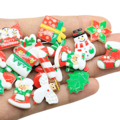 Reno de Navidad muñeco de nieve árbol Flatback Cabochon Craft para DIY Hair Bow Center Scrapbooking Hair Decora