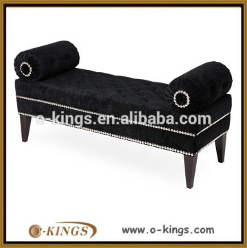 Black luxury antique chaise lounge chair