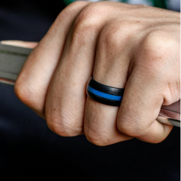 Anéis de silicone duotone de 8 mm personalizados para homens bandas