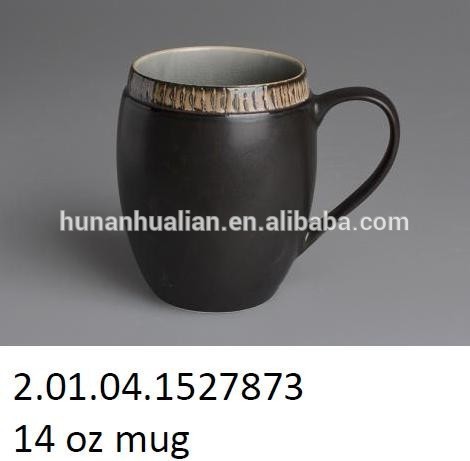 black ceramic mug