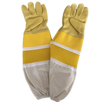 Affordable Goatskin and Cotton Beekeeper Gloves for Hive Maintenance
