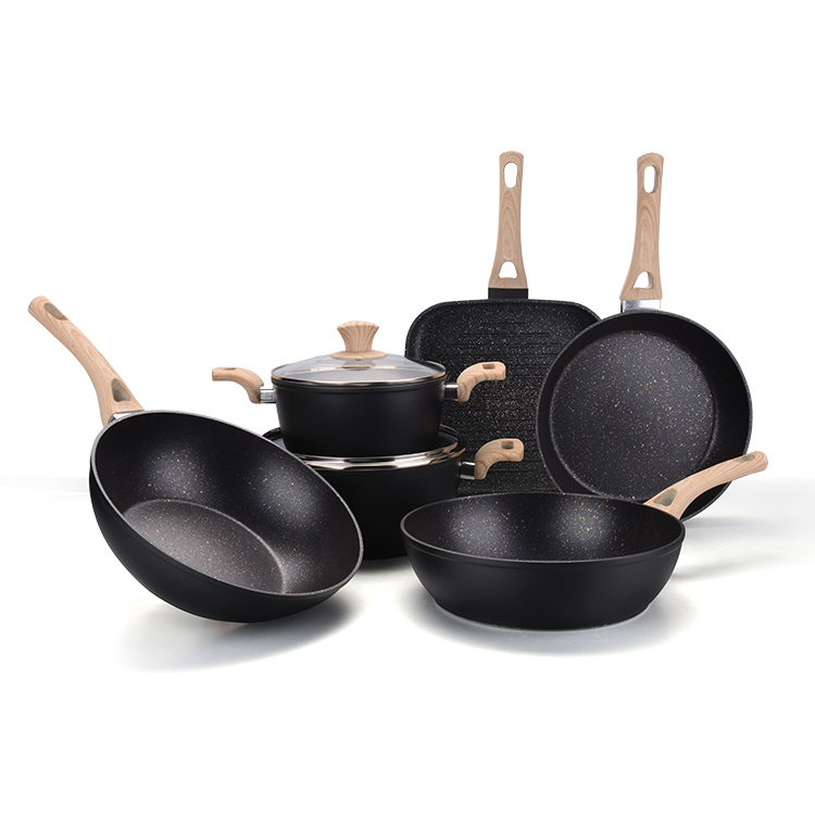 Cina Pentole E Pentole Con Manico In Legno Rivestito Di Granito Produttori