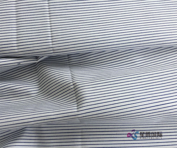 Pinstripe Polyester Blend Plain Fabric
