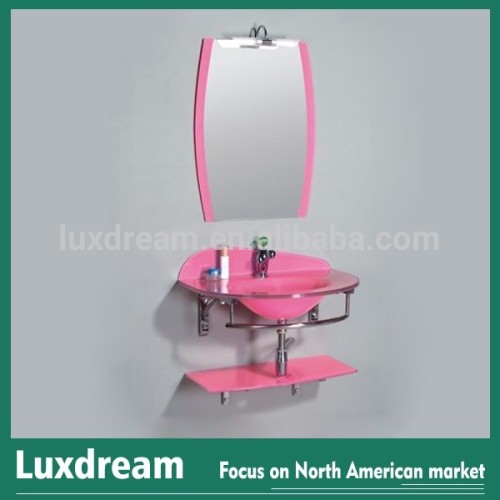 pink vanity slim glass wash basin