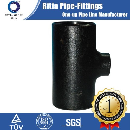 Beveled ends black carbon steel pipe tee joint fitting