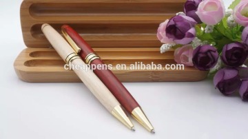 hot sales pen set wooden ball point pen with metal part set packing in wooden box for promotional