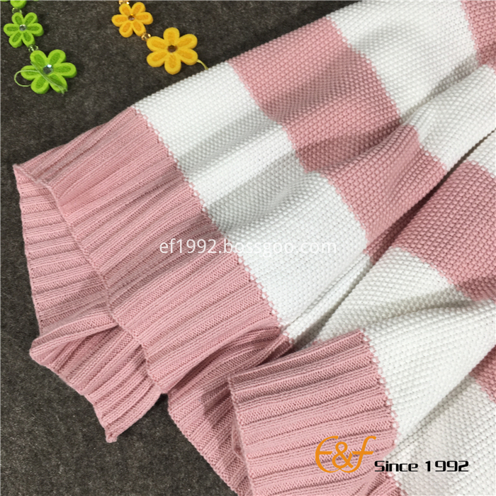 stripe knitted blanket