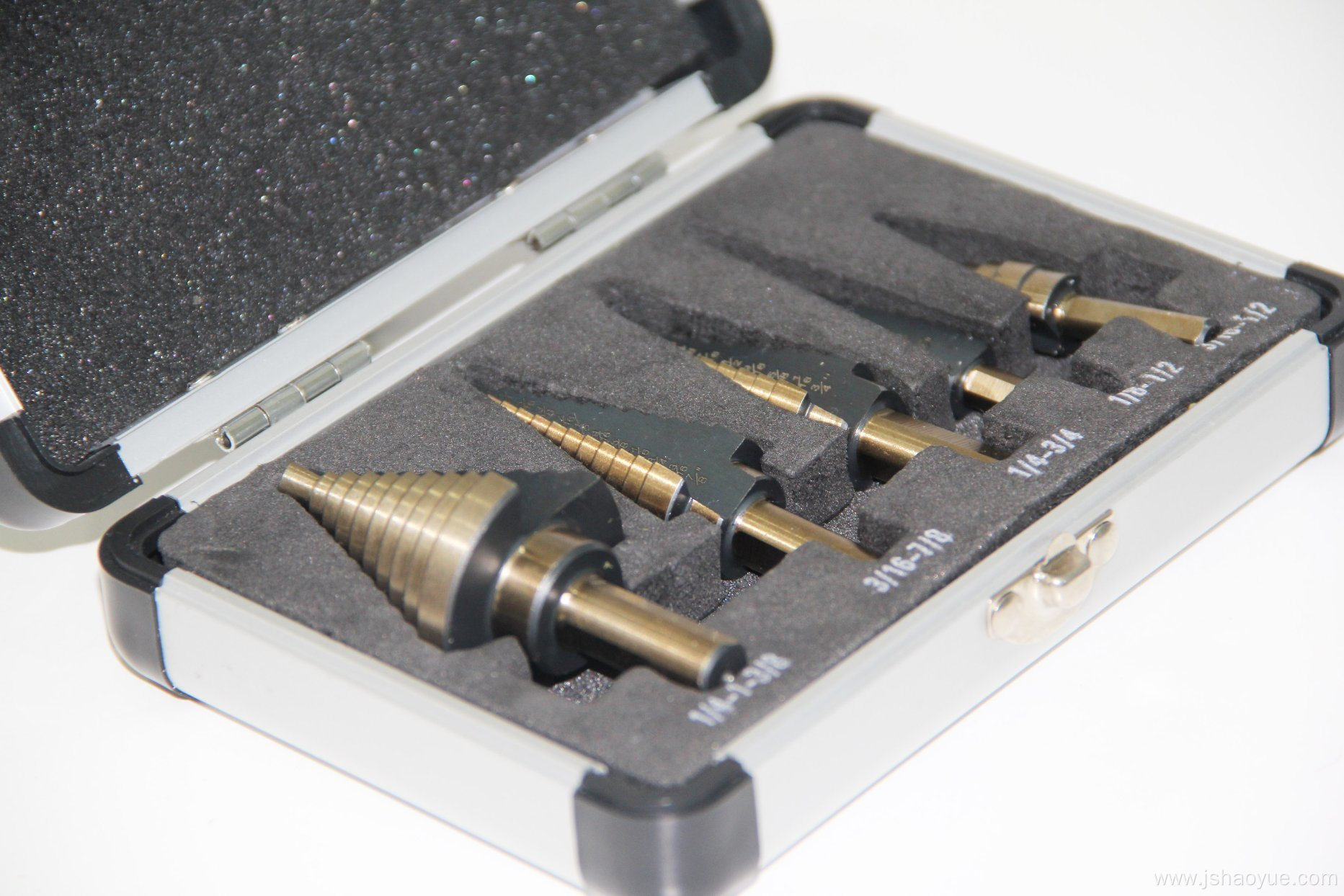 Step Drill Bit Set with Aluminum Case