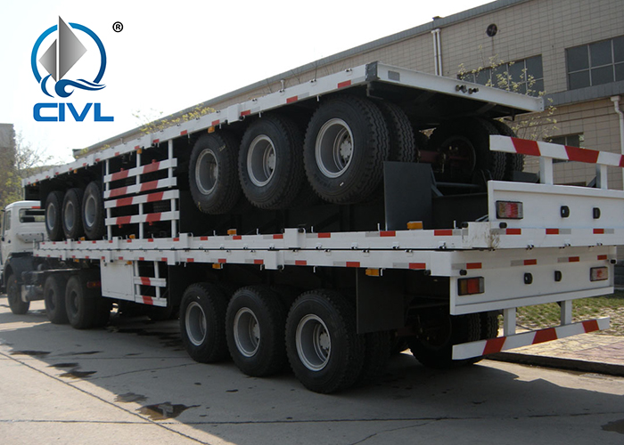 Remorque à plateau plat pour conteneur de 40 pieds 40ft Container Flat Bed Trailer