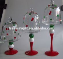 Customize different sizes Glass dome cake stand dish/ plates
