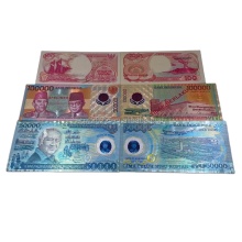Free Shipping: Indonesian Currency Banknotes - 100, 50,000 & 100,000 Rupiah, Plastic Foil Plated Money Bills