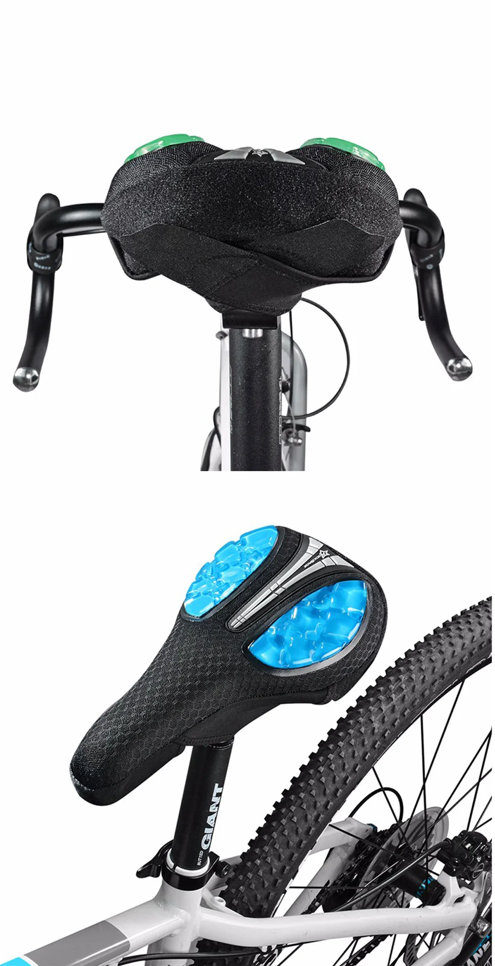 Reflective Design Thick and High Elasticity Soft Bicycle Saddle