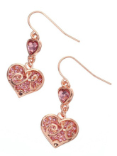 diamond heart drop earring