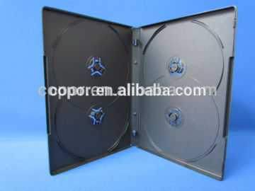 black color 14MM multi 4 dvd case with 4 pieces disc case