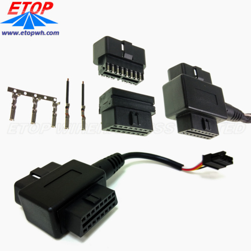 OBD2 Konektor Konektor Adaptor Datar Kabel Datar