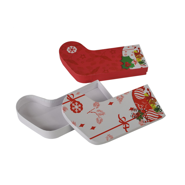 Custom Design Sock Shaped Christmas Gift Box 1