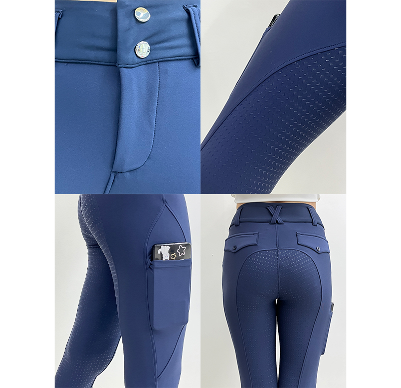 High Waist Button Equestrian Breeches