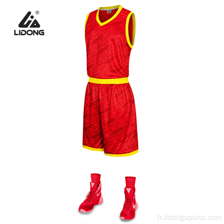 Dernière couleur de conception en jeu d&#39;uniforme de basket-ball jaune