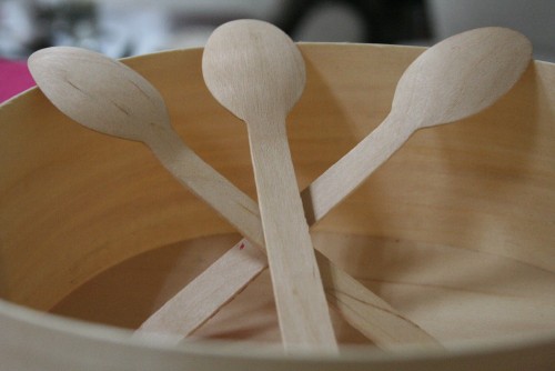 Yogurt disposable wooden spoon with logo