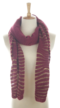 Ladies Acrylic Knitted Scarf with Gold Lurex
