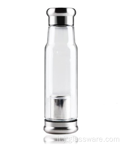 Bottiglia d&#39;acqua fatta a mano in vetro borosilicato