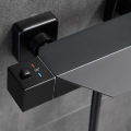 Matte black thermostatic simple shower faucet