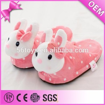 Super soft plush material kids plush slipper, plush bunny slippers