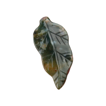 Fancy Jasper Handmade Craved Leaf for Home Decor (Approx 23X47MM)