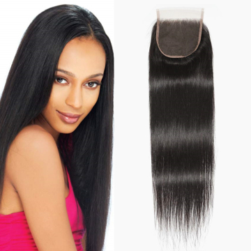 Brazilian   4x4 Closure  Straight Hair Lace Closure Human Hair   Transparent HD Lace Closure